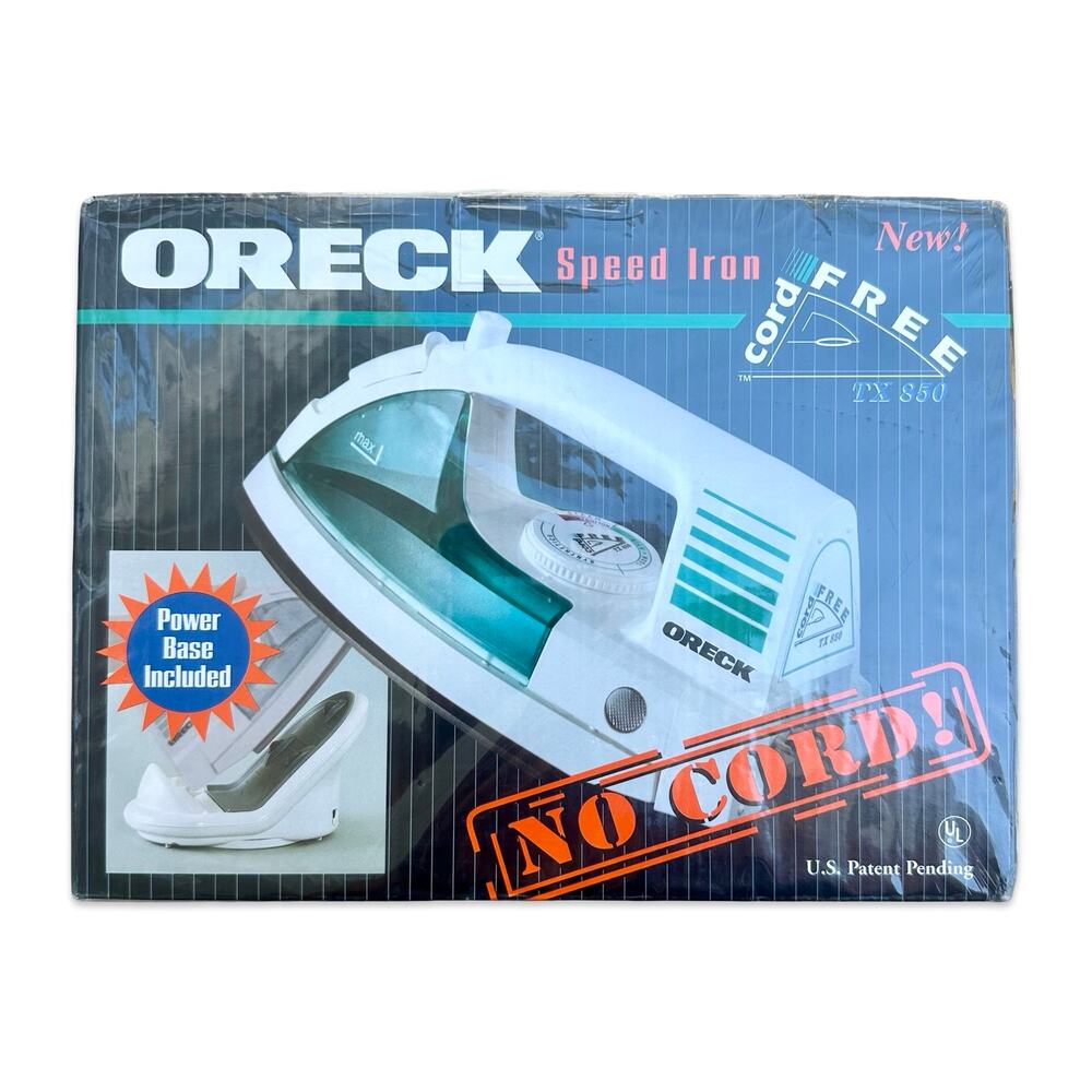 Oreck Speed Iron Steamer Cord Free Model TX850: New SEALED w/Power Base